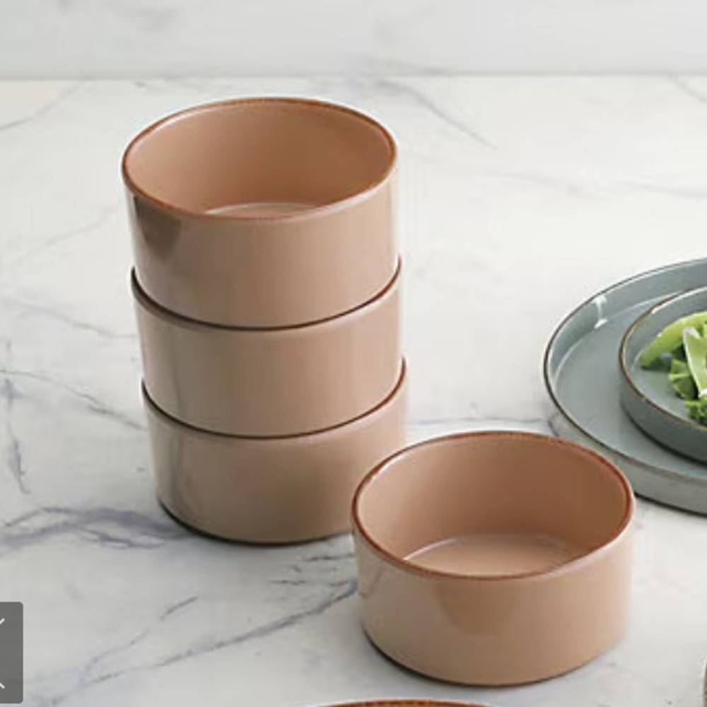 SET/4 Frontgate Somerset Melamine‎ Dinnerware Bowl Patio Peach